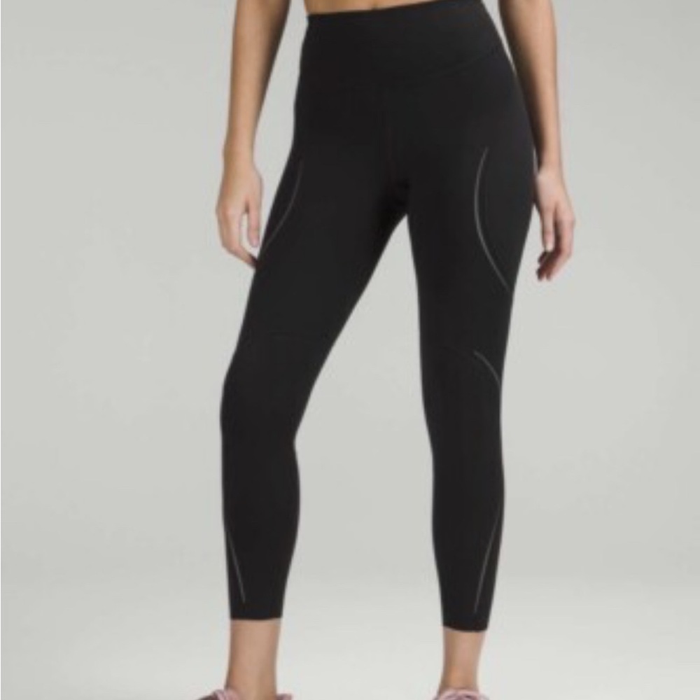 lululemon athletica Black reflective High-Rise leggings 25” size 2